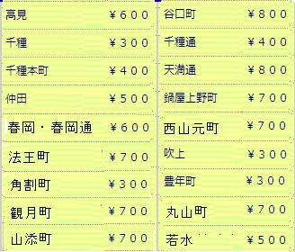 千種区西部エリアの出張料金表b